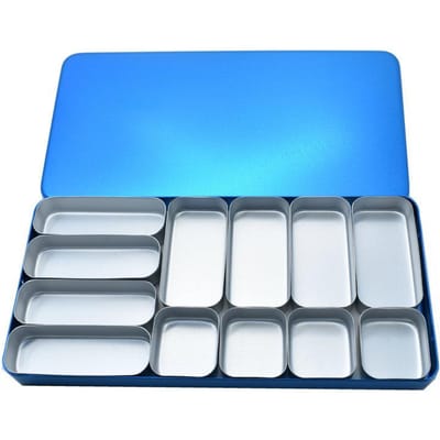 Kleurrijke Metalen Tandheelkundige Sterilisator 12 Bakjes Endo Vijlen Houder Doos Autoclaaf Sterilisator Doos Voor Mondverzorging Gereedschappen Frezen Houder