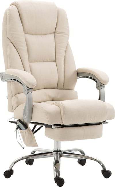 CLP Pacific Bureaustoel - Massage Functie - Voor volwassenen - Met armleuningen - Ergonomische - Stof - creme