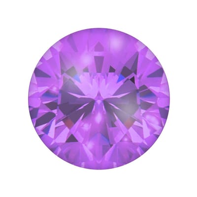 Quiges - Eligo Verwisselbaar Glas geslepen 8 mm Rond Zirkonia Paars voor Zilveren Ring - 8mm - ER8R002