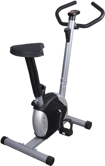Home hometrainer Verstelbare hometrainer met wrijvingsbanden comfortabele zitting maximaal draagvermogen 100 kg zwart