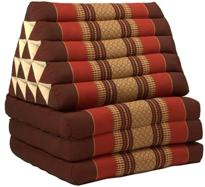 Fine Asianliving Thais Kussen Meditatie Driehoek Vloer Ligmat Yoga Uitklapbaar Kapok 54x180x6cm XL Bordeauxrood Meditatie Mat Matras