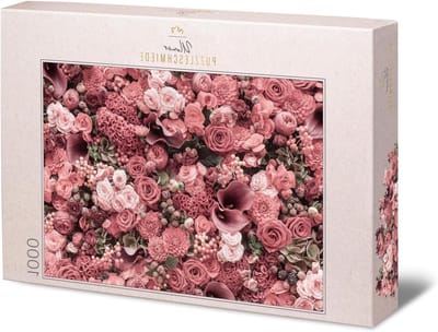 Legpuzzel - Bloemenpuzzel - Ontspannen Hobbyspel - Premium Karton - 1000 Stukjes - Rood