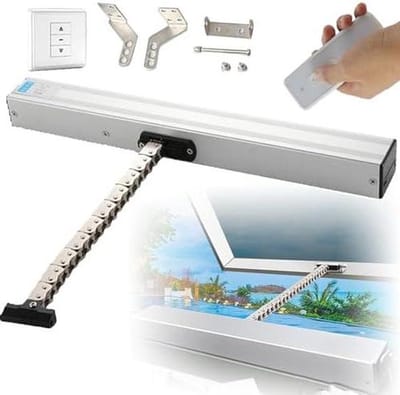 Elektrische Raamopener - Automatische Openers - Ventilatie Bediening - Dubbele Kettingsysteem - 600 mm Lengte - Zilver