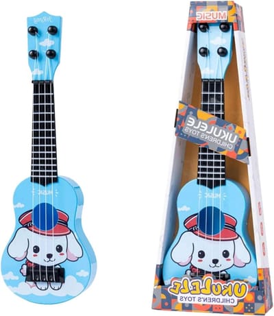 Mini Gitaar - Speelgoed ukelele - Muziek Leren - Dinosaurus ontwerp - 4 snaren - Multicolor