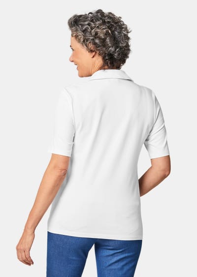 Comfortabel poloshirt met stretch - wit - Gr. 20 van Goldner Fashion