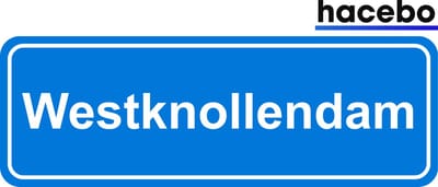 Hacebo - Plaatsnaam Sticker - 29x10 CM - Westknollendam sticker - Verkeersborden sticker - grappige cadeaus - Westknollendam