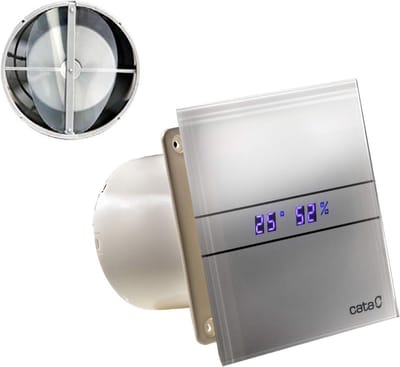 Badkamer Ventilator - Afzuigventilator Vochtigheid - Vochtige Ruimte - Geïntegreerde Timer Vochtsensor - 100 mm - Zilver