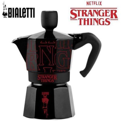 Italiaanse koffiezetter - BIALETTI - Moka express - Stranger Things Collectie - 6 kopjes - 270 ml - Zwart / Rood