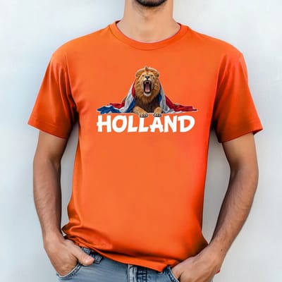Oranje Heren T-shirt- WK voetbal- EK voetbal- T-shirt maat XL-Holland met leeuw- oranje T-shirt WK voetbal Shirt