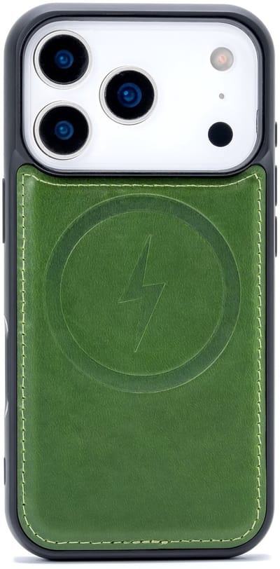 Casemania Echt Leren Hoesje Geschikt voor Apple iPhone 17 Pro Max - Olive Green - Geschikt voor MagSafe - Leer Back Cover