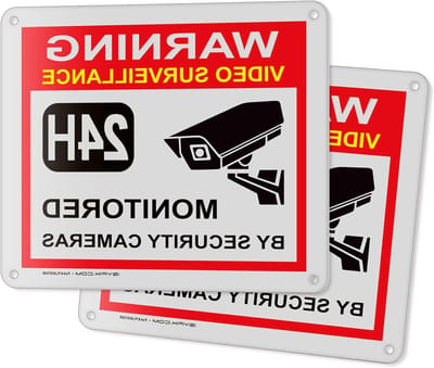 Videobewaking Borden - CCTV Waarschuwing - Veiligheid Verhogend - Reflecterend Materiaal - 17.5 x 15.5 cm - Zilver