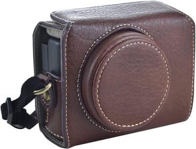 Vintage PU Leren Camera Case voor Sony ZV1 - Beschermhoes met Schouderriem en Stijlvolle Beauty Bag voor Fotografie