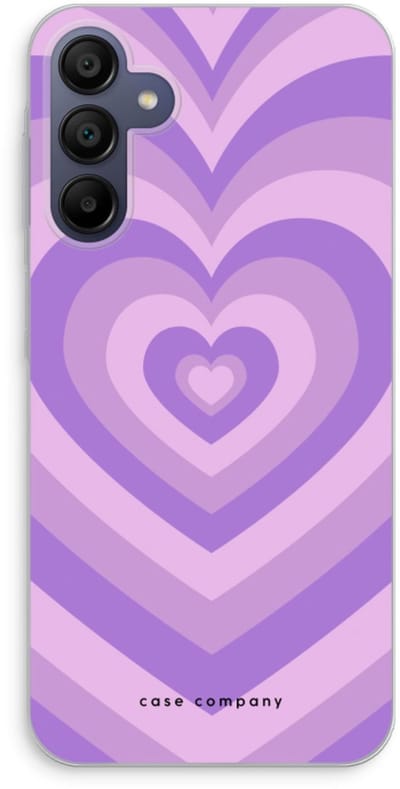 Case Company® - Hoesje geschikt voor Samsung Galaxy A15 hoesje - Hart Paars - Soft Cover Telefoonhoesje - Bescherming aan alle Kanten en Schermrand
