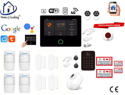 Draadloos alarmsysteem voor woning/camper/boot/caravan werkt met wifi en sim kaart en met spraakgestuurde apps. (Nederlands of Frans stem en tekst) ST01A-55
