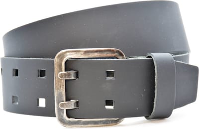 Moderiemen 5cm jeans riem - zwarte riem - 100% leder - jeansriem zwart - Maat 85 - totale lengte 100 cm