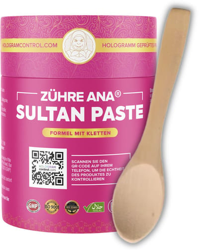 Zühre Ana® Sultan Kruidenpasta – Traditionele Kruidenpasta met Vitex Agnus-Castus, Foliumzuur en Vitamine B12 – 240 g