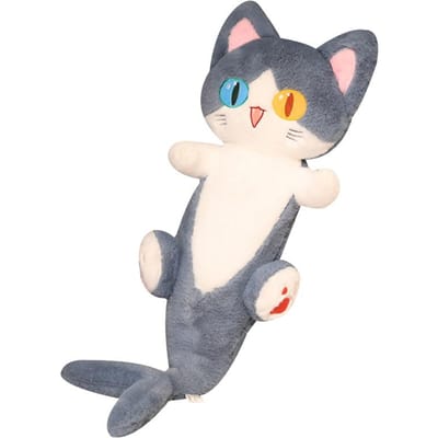 Kawaii Haai Kat Knuffeldier met Grote Ogen Zacht Knuffeldier Kussen Schattig Cartoon Kussen Cadeau voor Kinderen Kerstmis 135cm