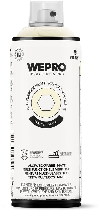 Spuitbus Wit Mozarella Mat MTN WEPRO ALL-PURPOSE PAINT 400ML