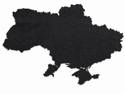 Houten wanddecoratie - Wooden wall decoration | Landkaart Oekraïne 70 x 47cm Country map Ukraine | Zwart - Black | Muurdecoratie - Wall art - Wandfiguur - Україна - Echt Hout - Real Wood