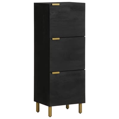 vidaXL - Hoge - kast - 40x33x110 - cm - bewerkt - hout - zwart