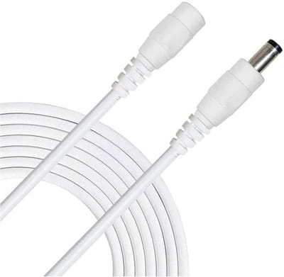 Verlengsnoer Stroomkabel - Adapter Kabel - Camera Beveiliging - Snelle Installatie - 5.5x2.1mm Connector - Wit