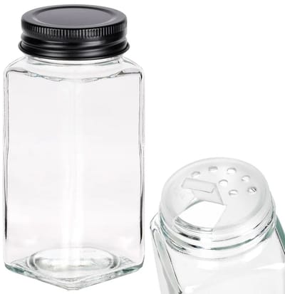 NordHaus Glazen Kruidenpotjes Set - Kruidenpotjes Glas - Specerijen Potjes - 24 Stuks met Stickers - 120 ml (4,5x4,5x10,5 cm)