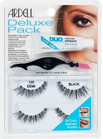 Ardell Eyelash Deluxe Pack 120 Demi Black 2 paar + 2,5 g + 1 st