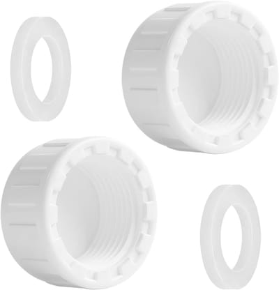 Verpakking met 2 PVC-schroefdraaddoppen, 63 mm binnendraad voor buisafdichting en pluggen