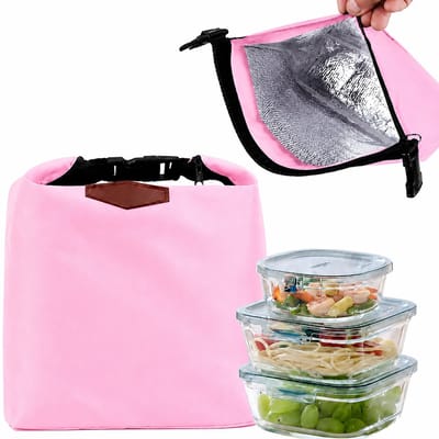 VHV Lunchtas - Koeltassen - lunchtas - koelrugzak - koeltassen lunch - Geïsoleerde lunchtas - Draagbare lunchtas - Picknicktas - Roze