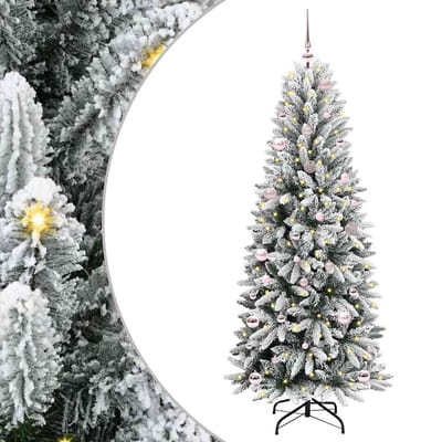 vidaXL - Kunstkerstboom - Wit - 150 - cm - PVC - en - plastic - en - staal - en - PE
