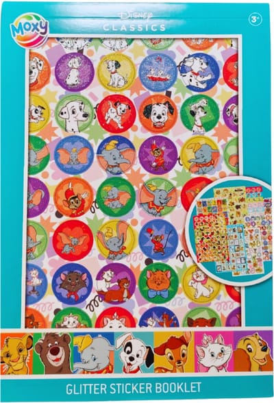 Disney Classics Glitter Stickerboek – Moxy – 300+ Stickers – Glitter Stickers voor Kinderen – Stickerboek 3+
