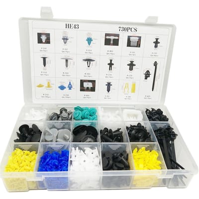 Kit de 730 clips de retenue de pare-chocs pour voiture, rivets de fixation, clips polyvalents pour panneau de garniture de porte multicolore