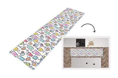 Keukenloper - Loper keuken - Cocktail - Glas - Zomer - Patronen - 200x50 cm - Keukenloper vinyl