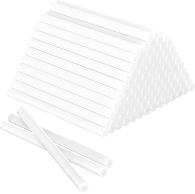 TOVBMUP 100 stuks smeltlijmsticks - 7 mm diameter - Universele transparante sticks - Voor smeltlijmpistolen - Snel drogend - Geschikt voor doe-het-zelf, knutselen en reparaties
