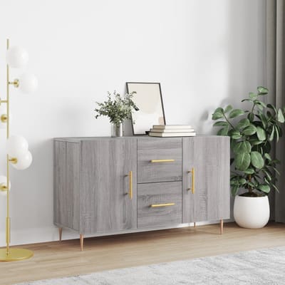 vidaXL - Dressoir - 100x36x60 - cm - bewerkt - hout - grijs - sonoma - eikenkleurig