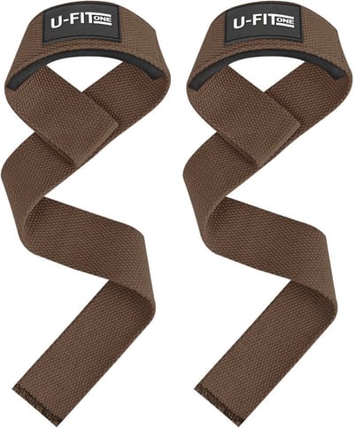 U Fit One Lifting Straps - Deadlift Straps - Padded Straps - Bodybuilding - Gewichtshef - Powerlifting - Wrist Wraps - Bruin