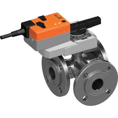 Belimo 3-Weg Regelklep DN32 Flens Kvs16 24VAC/DC 9s 0-10V 8Nm IP54 R7032R16-B3/NRQ24A-SZ