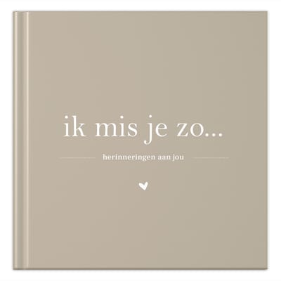 Fyllbooks - Ik mis je zo - Invulboek - Herinneringsboek - Taupe