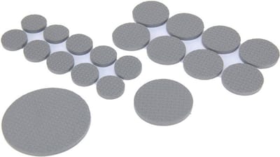 FX Tools Meubelviltjes/antislip onderleggers - grijs - 50x - kunststof - rond - 3 formaten mix van 15-50 mm - vloerbeschermers