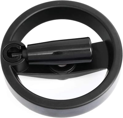 Vouwbaar Handwiel - Draaibaar Handvat - Machineonderdeel - Opvouwbaar Roestbestendig - 12.5 x 1.2 cm - Zwart
