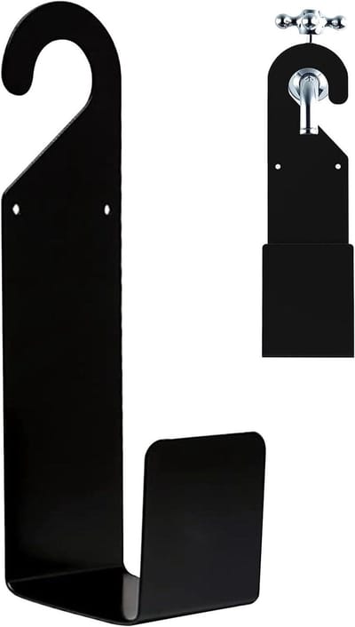 Tuinslang Houder - Hose Hanger - Tuin Organiseren - Roestbestendig Metaal - 32 cm - Zwart