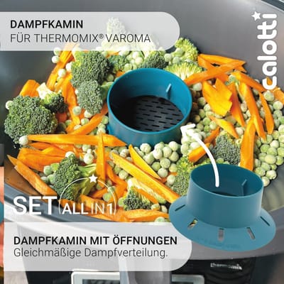 Multitools voor Thermomix TM6 en TM5 - Trechter, Mengruimteverkleiner, Stoomschoorsteen, Spatscherm, Deegbloem, Deksel, Portier en Koekjesvormer - Alles in Één