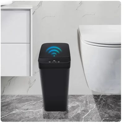 Automatische Vuilnisemmer 12L – Sensor Prullenbak – Contactloze Afvalbak voor Keuken, Badkamer & Kantoor – Zwart