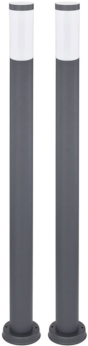 2x buiten staande lampen roestvrij stalen kolommen tuinpad verlichting binnenplaats staande lampen ANTHRAZIT