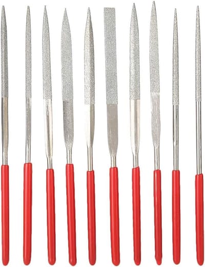 10-delige Diamantvijlenset Incl. Titanium Coating – Precisie Vijlen voor Metaal, Hout en Hobby