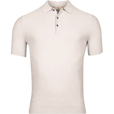 Thomas Maine Polo Short Sleeve Subtle Structure Knit Piqué Garment Dye Licht Grijs / male