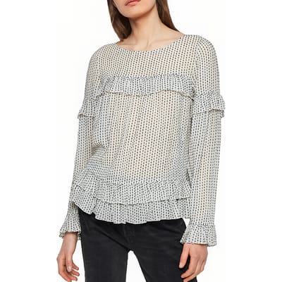 AllSaints Evia Emb Top Oyster White Maat: XS | Blouses Outlet | Dames | Wit