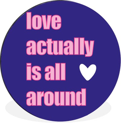 WallCircle - Wandcirkel - Muurcirkel - Tekst - Valentijn - Love - Blauw - Aluminium - Dibond - 30x30 cm - Binnen en Buiten
