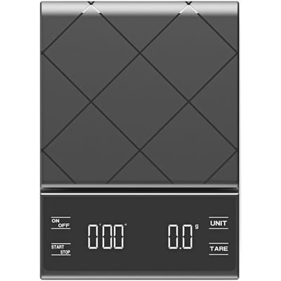 Koffieweegschaal met timer Digitale keukenweegschaal LED-display Tarrafunctie 3000 g / 0,1 g Draagbaar zwart