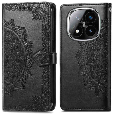 imoshion Hoesje - Geschikt voor Xiaomi Redmi Note 14 Pro Plus 5G - Mandala Bookcase - Zwart
